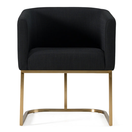 Yukon - Modern Black & Antique Brass Dining Chair