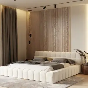 Rebeca modern bed Off White Queen king